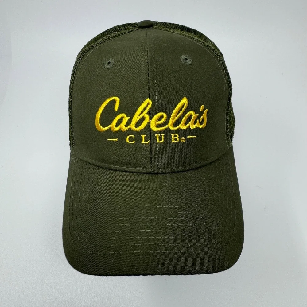 Cabelas Club Trucker Hat Mens Green Mesh Snapback Baseball Cap